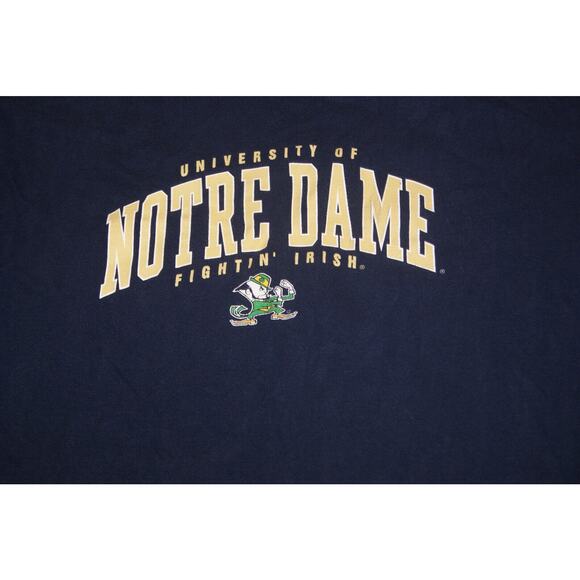 VTG Notre Dame Fighting Irish XL Blue T-Shirt Spell Out Logo Classic SOFFE - Picture 3 of 8